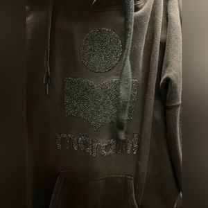 Isabel Marant Etoile oversized hoodie.  BLack with black sparkle logo. Size 34.